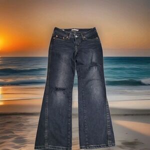 👖Levis Jeans Womens 28 Black Noughties Bootcut Low Rise Stretch Dark Wash Y2k